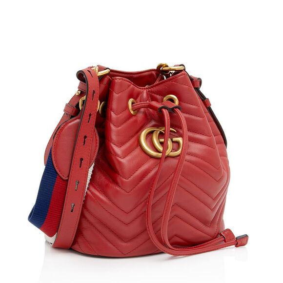 Gucci Matelasse Leather GG Marmont Bucket Bag - Picture 2 of 16